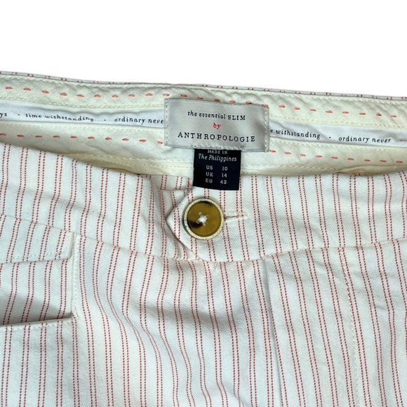 Anthropologie Essential Slim Strip Crop Pants Trousers Womens Size 10 - Picture 5 of 10